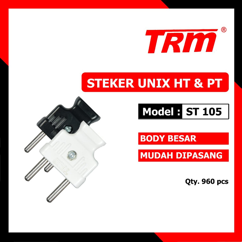 Trm Unix ST-105  Steker Biasa Gepeng / Colokan Listrik