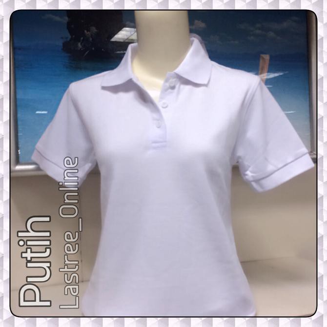 Polo shirt wanita tangan pendek putih,Polo shirt putih cewek