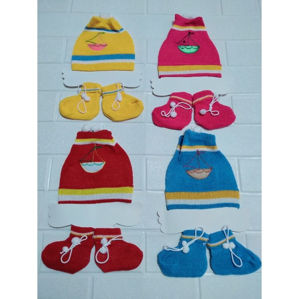 TOPI SET SARUNG TANGAN DAN SARUNG KAKI BAYI NEWBORN MURAH