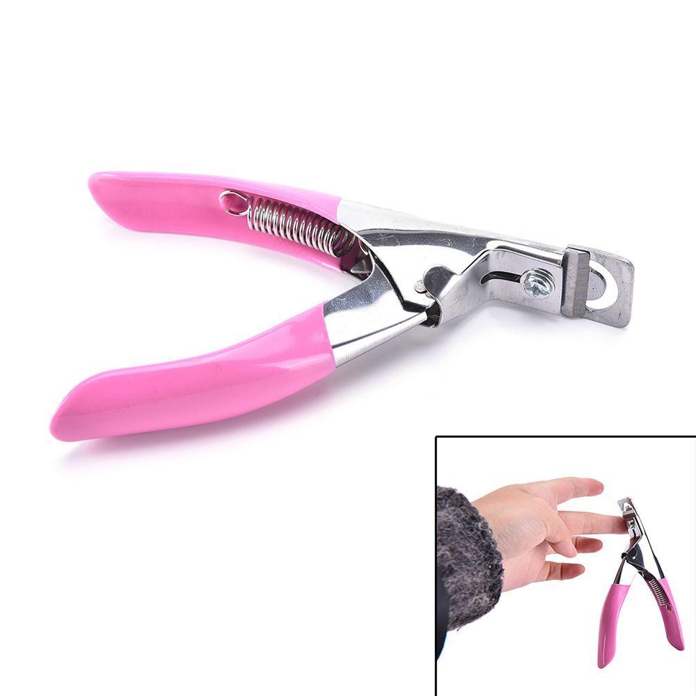 AUGUSTINA Gunting Kuku Palsu Agustina Pink Profesional Manicure Nail Art Alat Pemotong Tepi