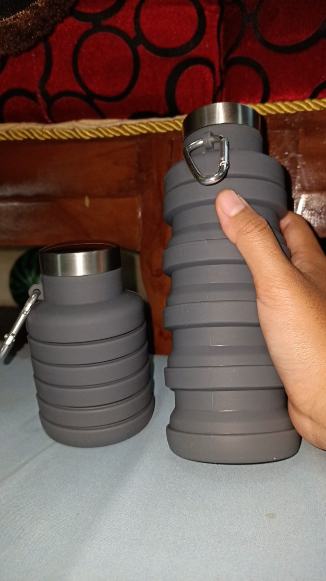 Botol Minum Lipat Spiral 550ml Silikon Tumbler Anak Olahraga Bpa Free Murah Food Grade Portable Gym