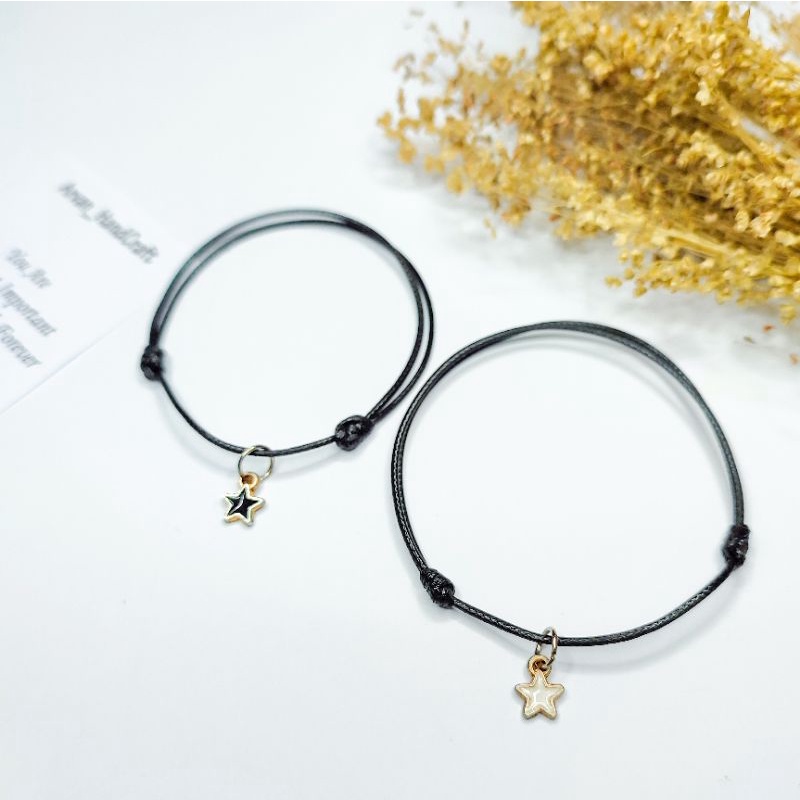 Gelang Tali Kulit Liontin Bintang Kecil / Gelang Bintang