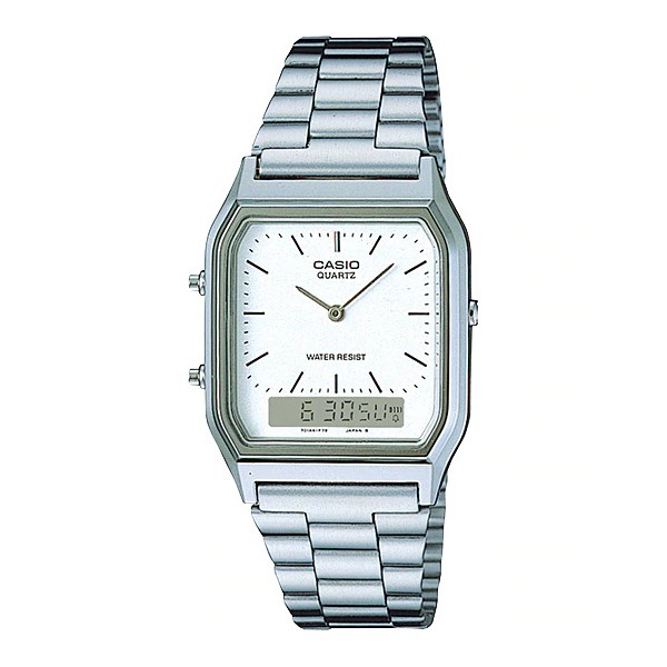 Casio General AQ-230A-1D 2A1/ AQ230A-7A 2A2 7B 7D Unisex Digital Stainless Silver