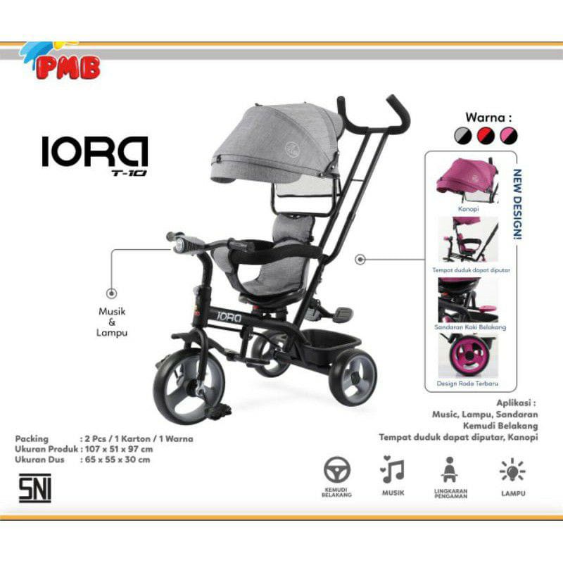 Sepeda Anak Roda Tiga IORA PMB T10 Tricycle Murah Sepeda Roda 3 harga termurah dan bergaransi