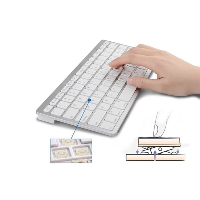 Ultra Slim Bluetooth 3.0 Wireless Keyboard for Macbook/Android-White