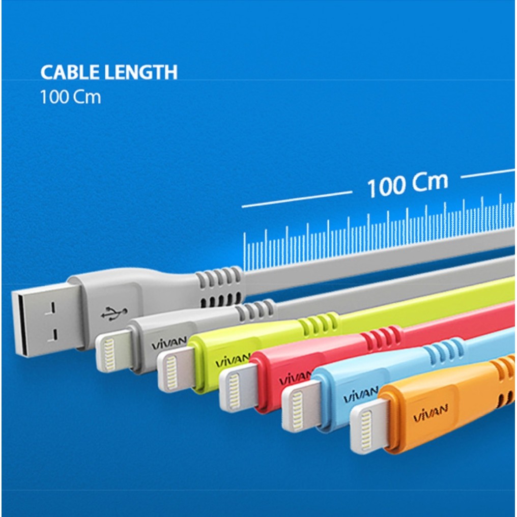 Kabel Data Iphone Vivan - Cable Data Iphone 1 Meter Csl100