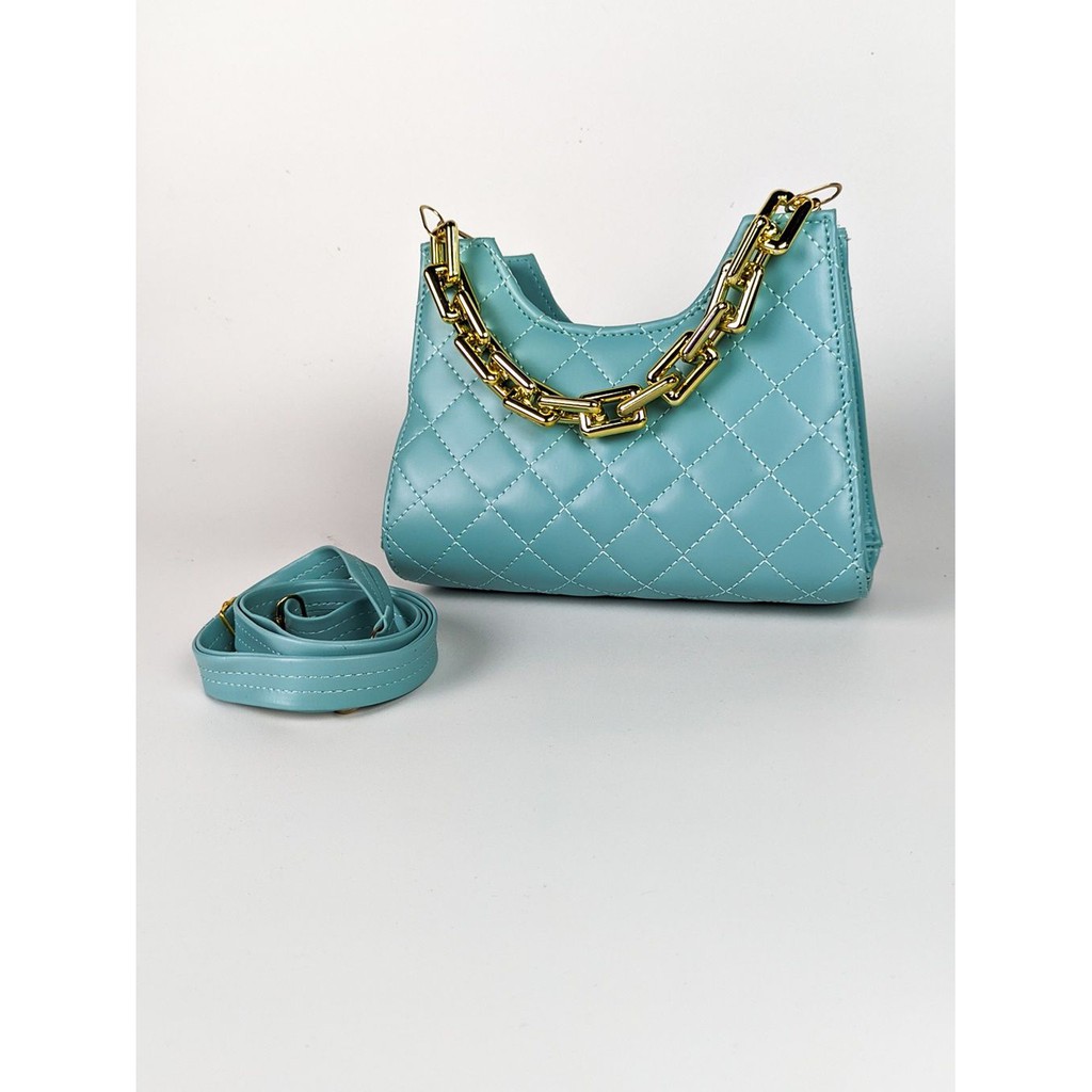 Tas Selempang Wanita Puffy Biru Muda
