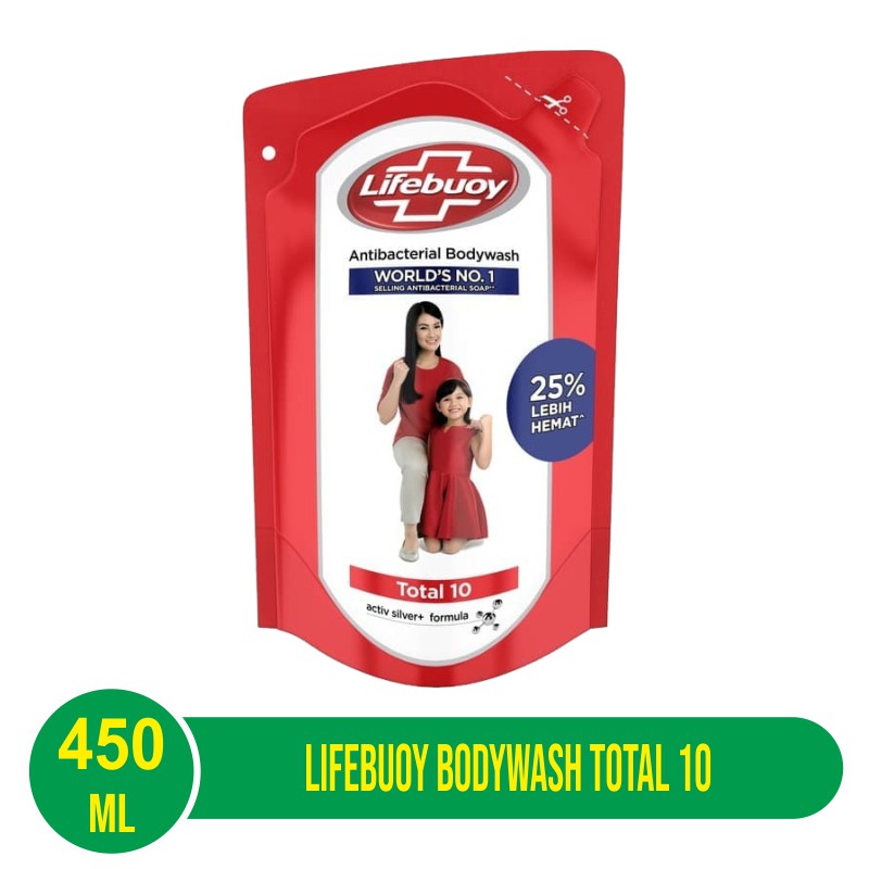 Lifebuoy Anti Bacterial Body Wash 450ml Refill - Kemasan Pouch