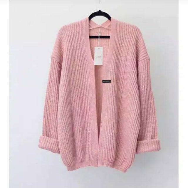 MY001-  KARDIGAN RAJUT HALUS KNIT CARDIGAN  OUTTER-Dusty pink