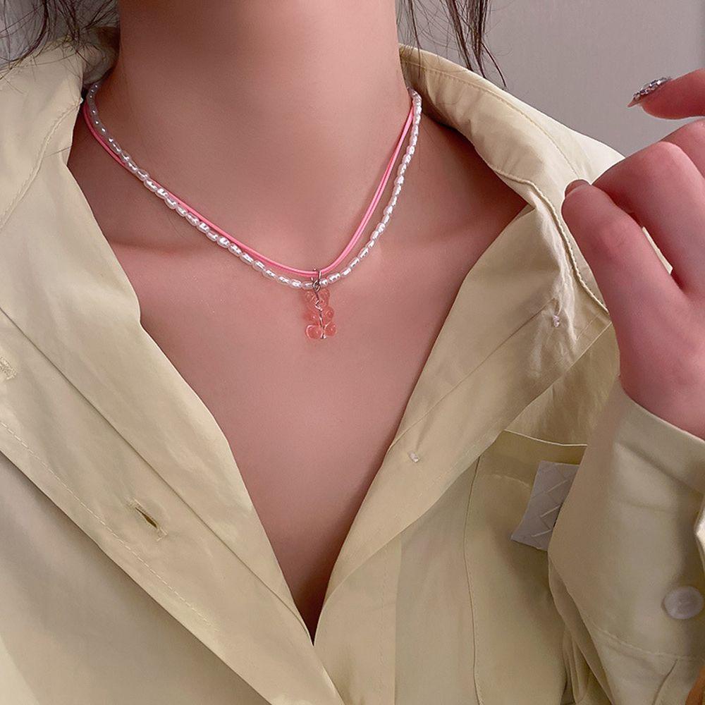 Mxbeauty Kalung Wanita Lucu Elegan Untuk Gadis Liontin Manis Temperamen Perhiasan Leher