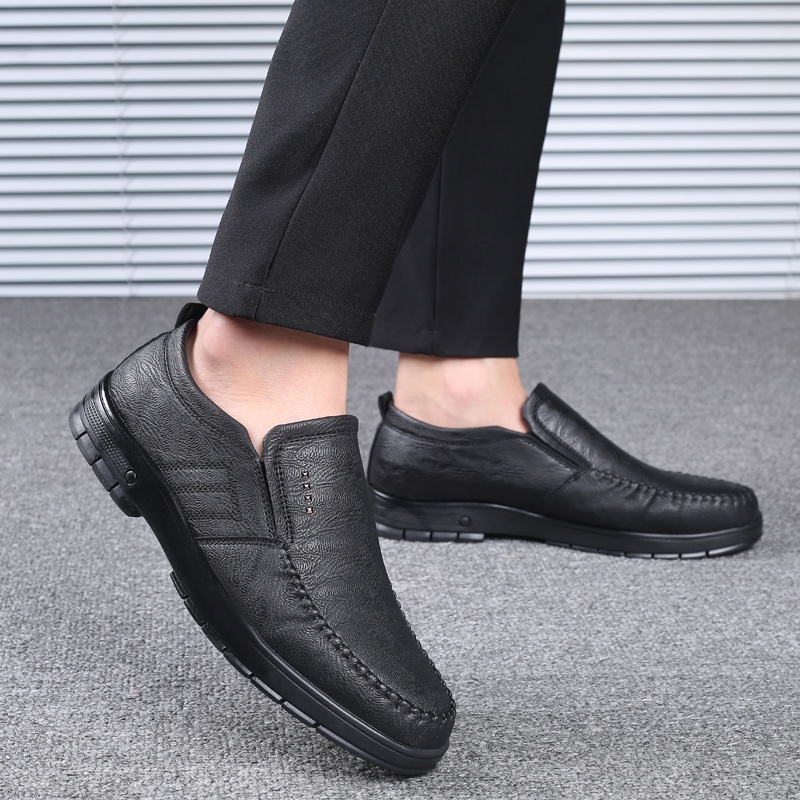 COD Sepatu Pantofel Pria Pantofel Hitam Santai Cowok Keren Formal Kantor Cowok Dewasa Laki Laki Tanpa Tali 134