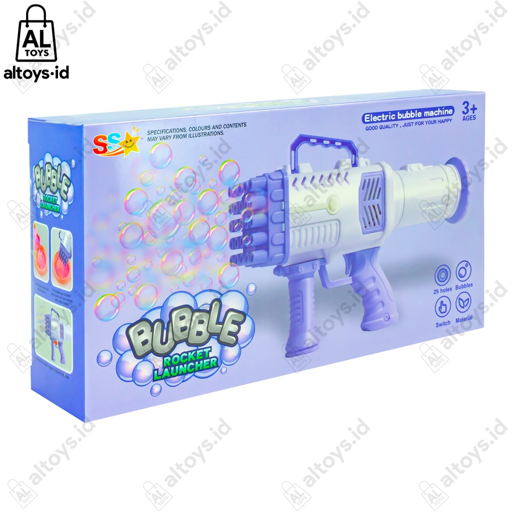 Mainan Gelembung Sabun Bazoka Rocket Launcher Bubble Machine Gun 25 Mata SS1526