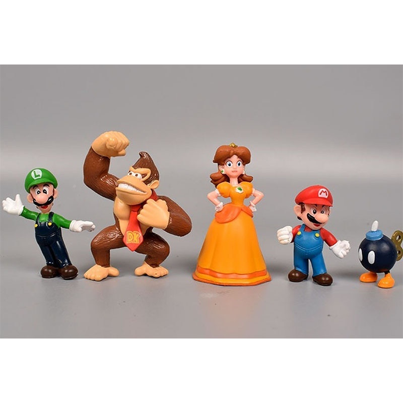 18Pcs/Lot Super Mario Bros PVC Action Figures Toys Yoshi Peach Princess Luigi Shy Guy Odyssey Donkey Kong Model Cartoon Dolls