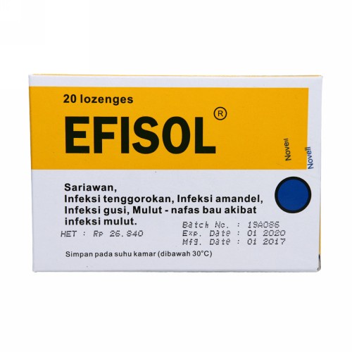 EFISOL C LOZENGES 10s OBAT RADANG TENGGOROKAN SARIAWAN