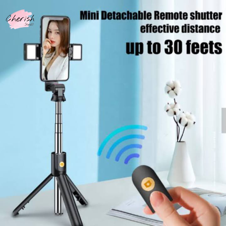 SELFIE STICK 3 IN 1 K12D TONGSIS TRIPOD DUAL LED WITH WIRESLESS REMOTE