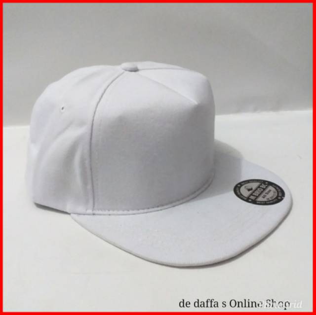 Topi Snapback Polos Dewasa  Full PUTIH Bahan Rapel Distro Berkualitas - PUTIH