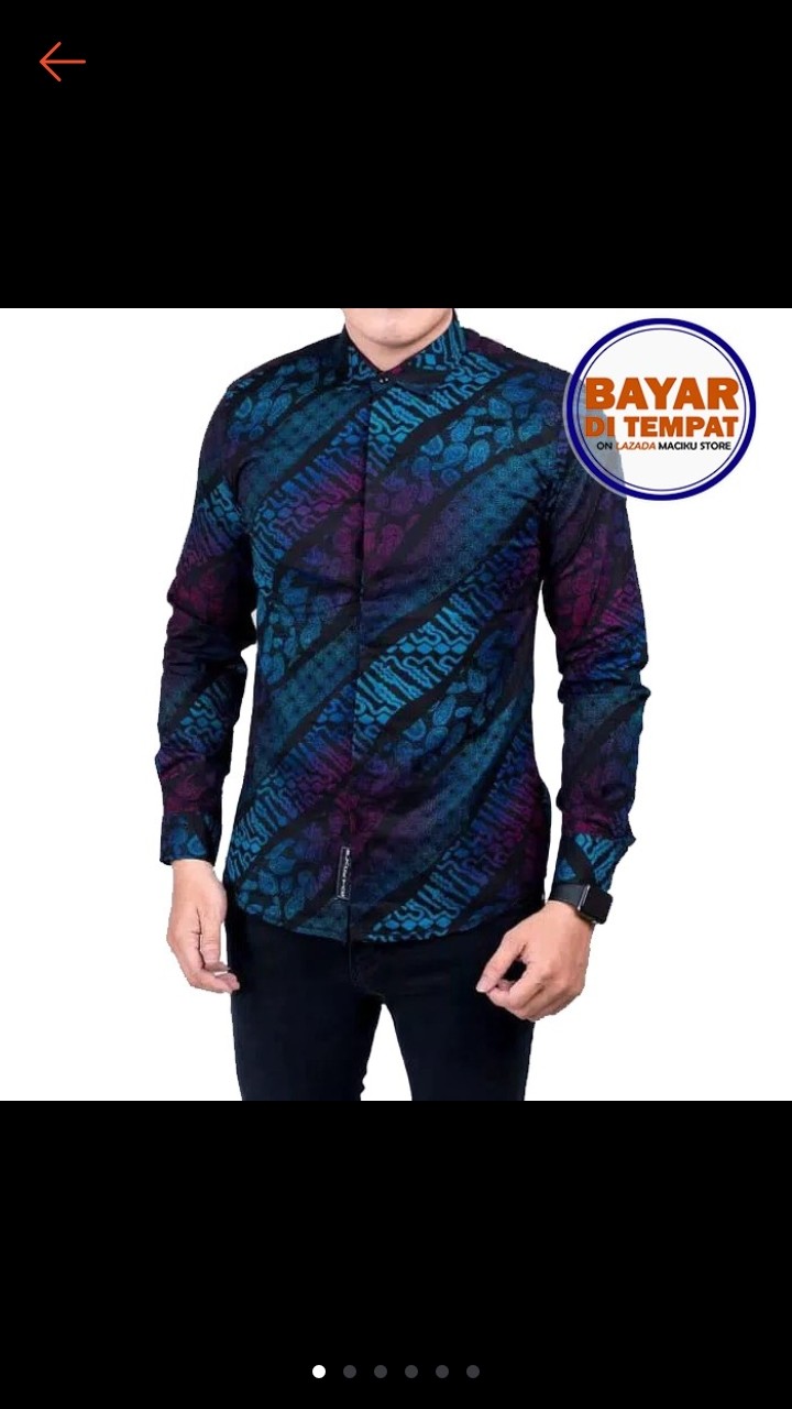 Maciku Store Kemeja Batik Songket Pria Lengan Panjang Baju Batik Print Premium Quality