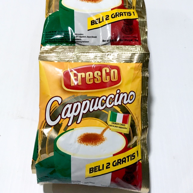 

Fresco Cappuccino 1 Renceng 10 Pcs Bungkus - Kopi Coffee Cappucino Dus