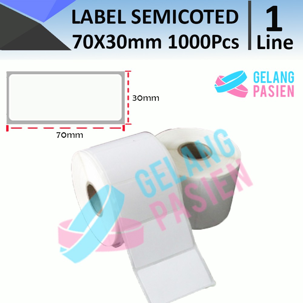 

Label Barcode Semicoated 70x30 mm isi 1000 Pcs