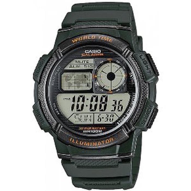 BUKAN BM !!! Casio Original AE1000 / AE-1000W / AE-1000W-1A Jam Tangan Pria Digital Karet Original