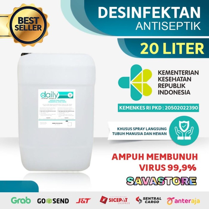 DESINFEKTAN CAIRAN ANTISEPTIK DAILY DISINFEKTAN DISINFECTANT 20 LITER REFILL SIAP PAKAI DAN AMAN DI KULIT