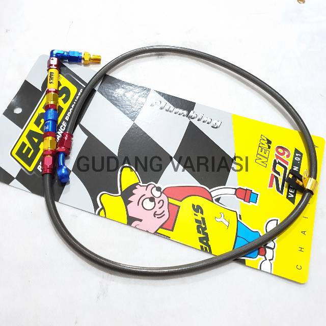 Selang rem depan psi Carbon karbon 95 cm Earls