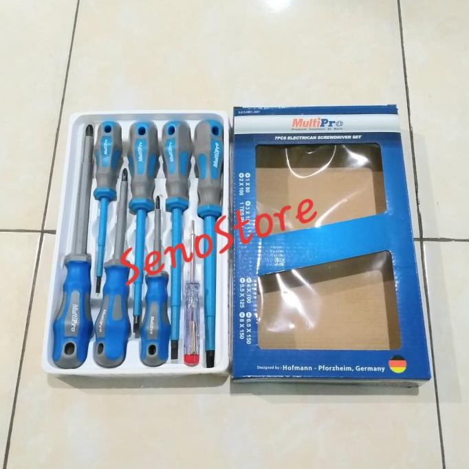 TERBARU MULTIPRO Obeng Listrik 7 pcs Elektrican Screwdriver set
