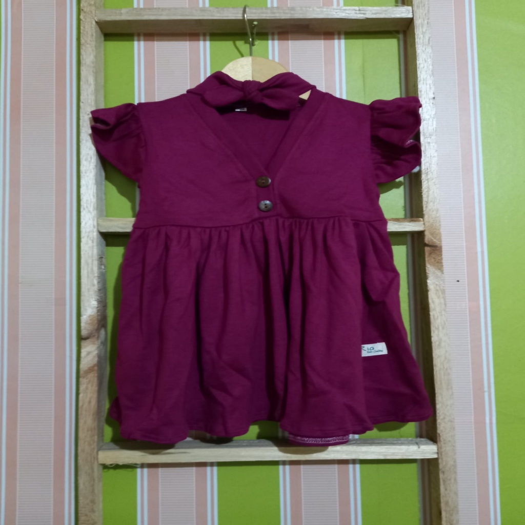 Dress anak perempuan bandana dress bayi dress anak free bandana dress anak