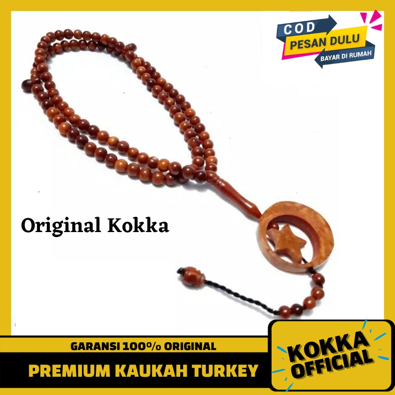 Tasbih Kaukah Bulan Bintang 99 Butir Asli Tasbeh Kayu Kaokah Kaoka Kauka Kokkah By Kokka Official