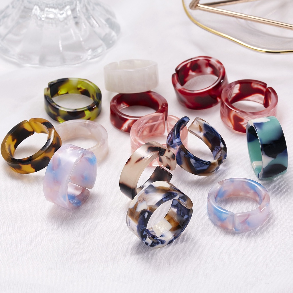 Cincin Model Terbuka Dapat Disesuaikan Bahan Resin Untuk Pria Dan Wanita