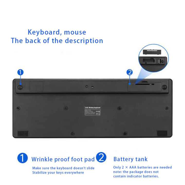 Kimsnot Wireless Keyboard Mouse Combo Ergonomic 64 Keys 2.4GHz JP107