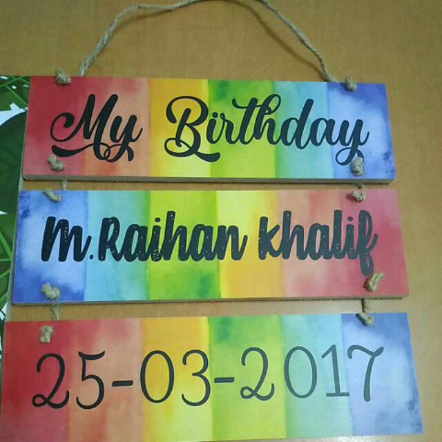 Hiasan Dinding Walldecor Pajangan Rumah Dinding Pintu Ulang Tahun Costum - Ra4