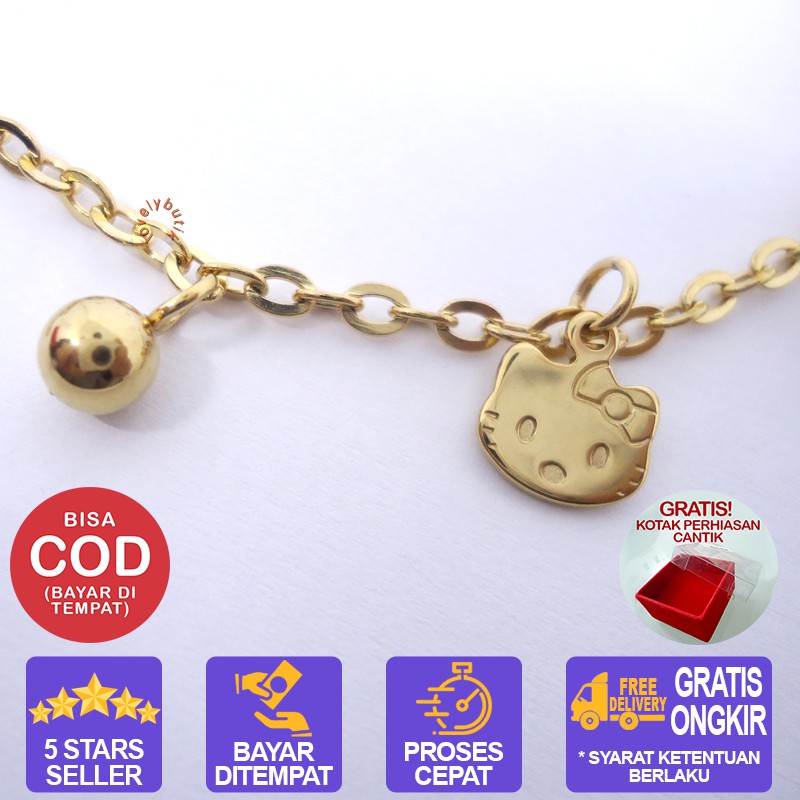 Lovelybutik - Gelang Kaki Titanium Asli Anti Karat Cutie Gelang Kaki Titanium Silver BONUS KOTAK