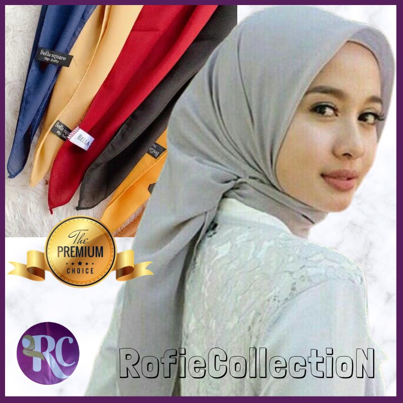 [PREMIUM] HIJAB/KERUDUNG SEKOLAH SEGI EMPAT POLOS  BELLA SQUARE PREMIUM / JILBAB ANAK SMA SMP SEGIEM