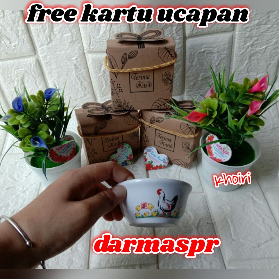 SOUVENIR PERNIKAHAN MANGKOK AYAM JAGO KEMASAN BOX SUDAH TERMASUK SABLON NAMA FREE KARTU UCAPAN