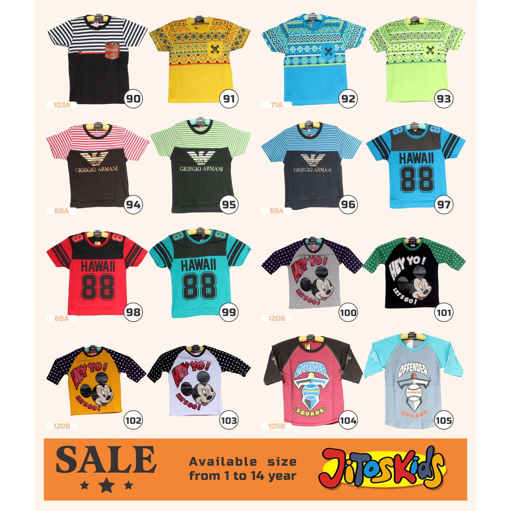 Promo Baju Kaos Anak / Pakaian Anak JITOSKIDS