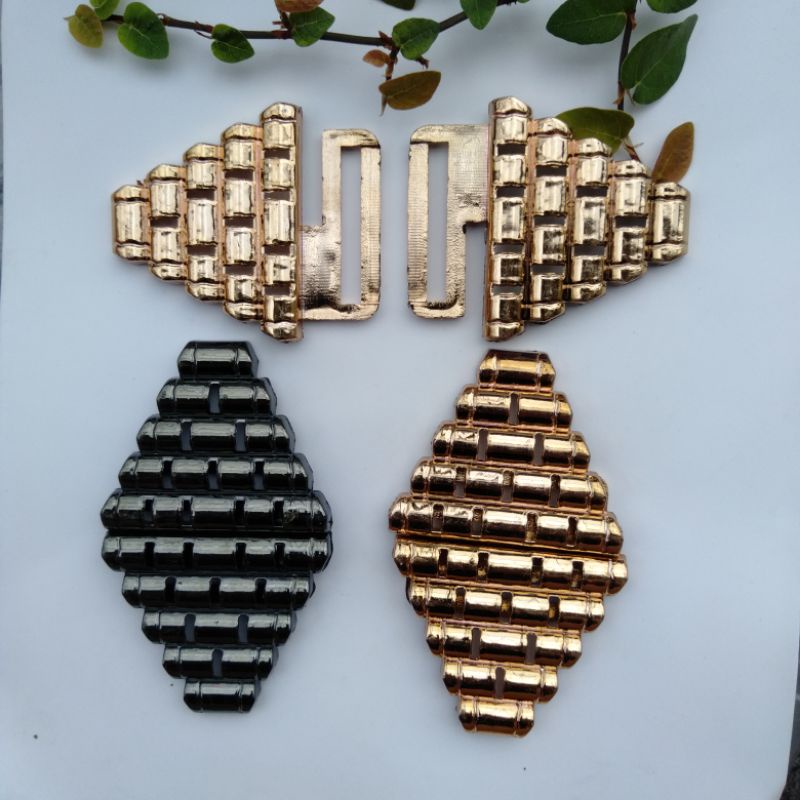 Kepala Gesper Wanita Hitam/pasang