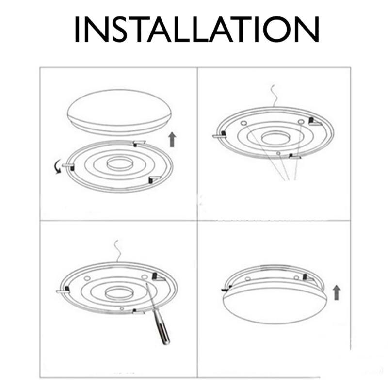 Lampu LED Plafon Modern 30W 33cm Cool White - DZ574 - White/Gold