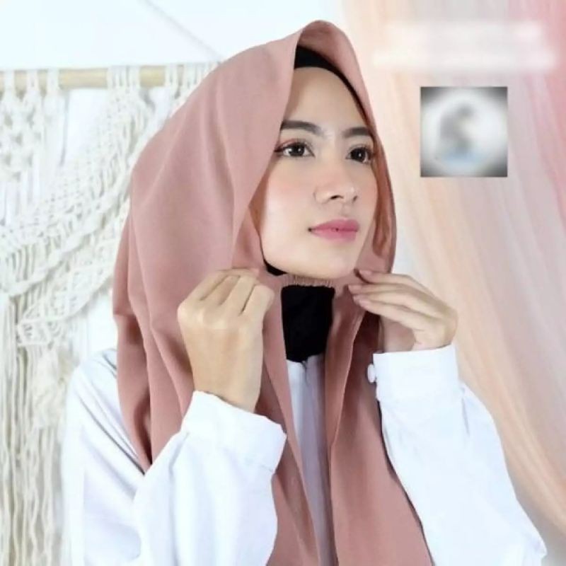 Kerudung Dewasa Pashmina Karet 150x75 Bahan Diamond Strech Fashion