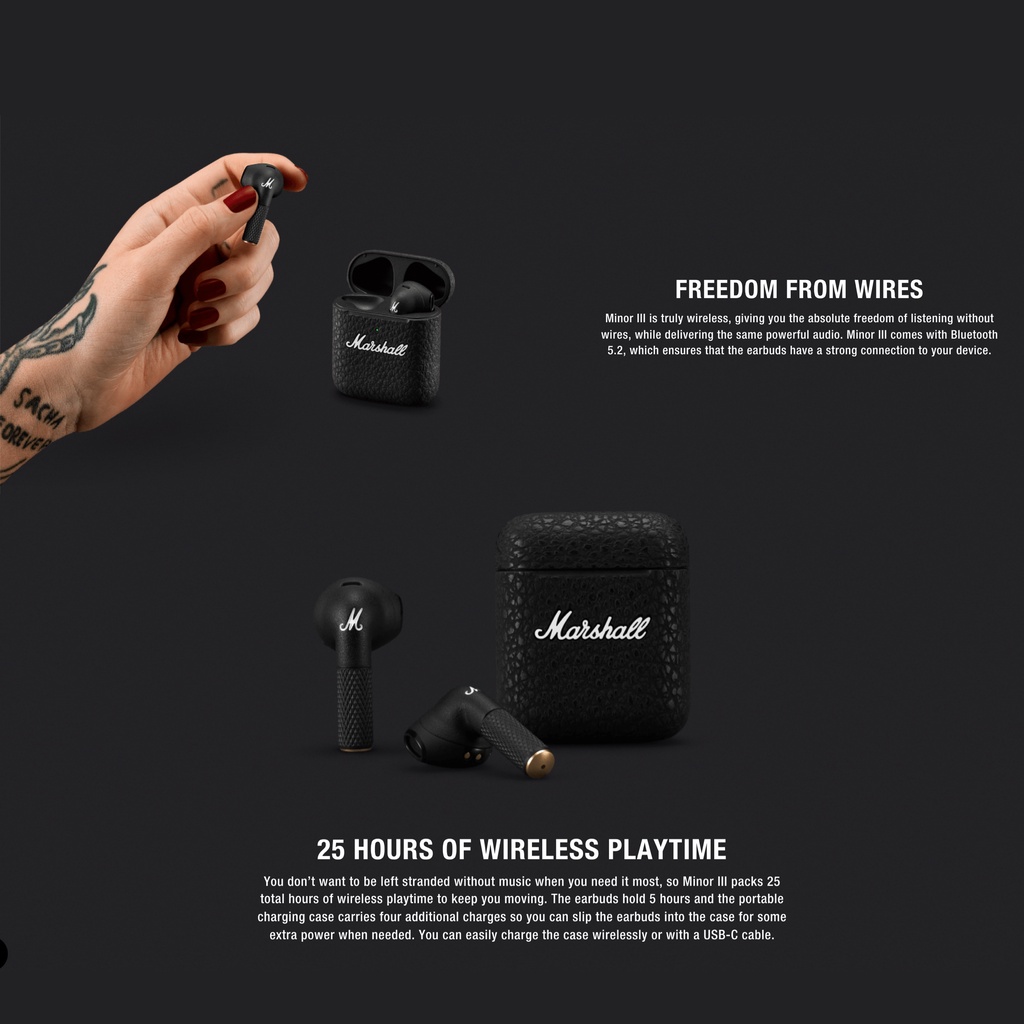 Marshall Minor III / Marshall Minor 3 True Wireless Earphones Garansi Resmi