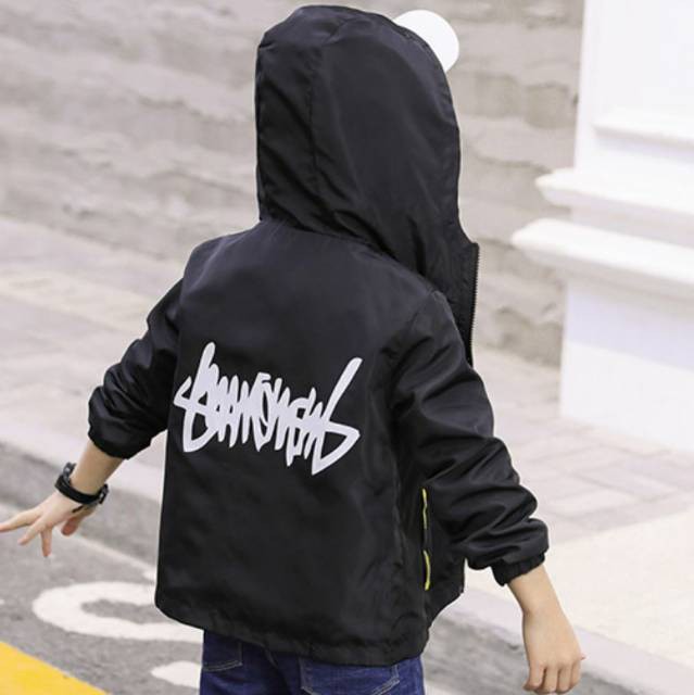 AS Jaket anak laki laki reversible motif army