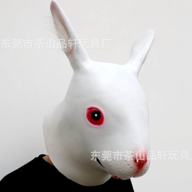 TOL-65 topeng latex full head kepala kelinci bunny mask halloween