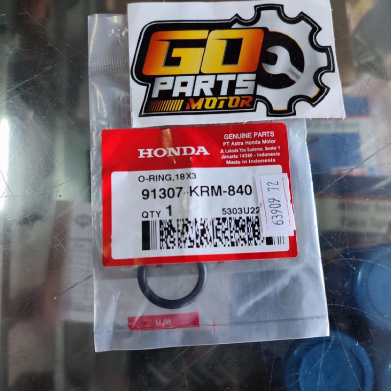 O-Ring 18X3 91307-KRM-840 Sil Seal Oring Tutup Oli Mesin ORI Honda