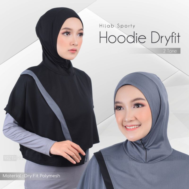 Hijab Sporty Hoodie Dryfit 2 Tone