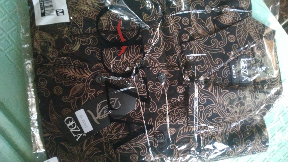 Odza Kemeja Batik Lengan Panjang Baju Pria Modern Model Slim Fit Demis