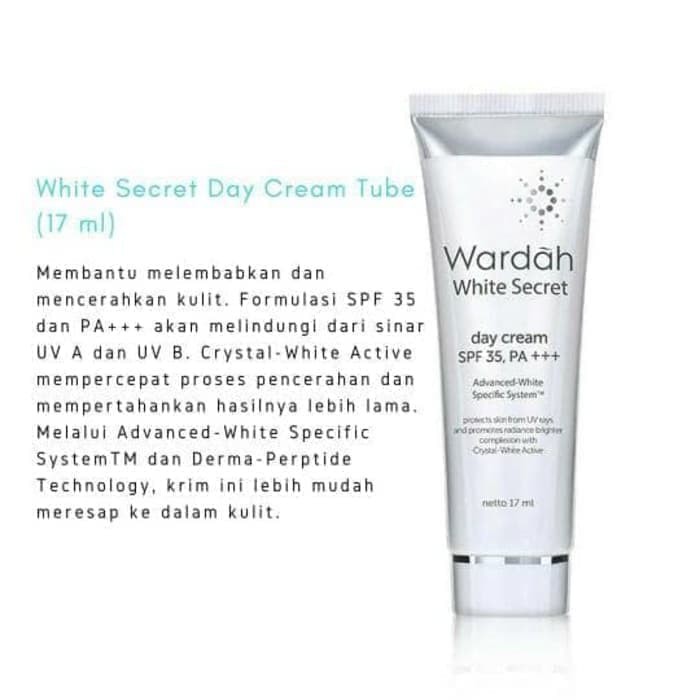 ❤️ Cloudy ❤️ PRODUK 100% ORIGINAL WARDAH White Secret Day Cream / Night Cream TUBE PUTIH 17ml