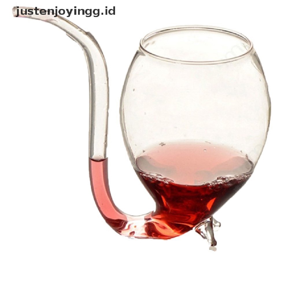 Gelas Wine Merah Desain Setan Vampire 300ml Dengan Sedotan Built in