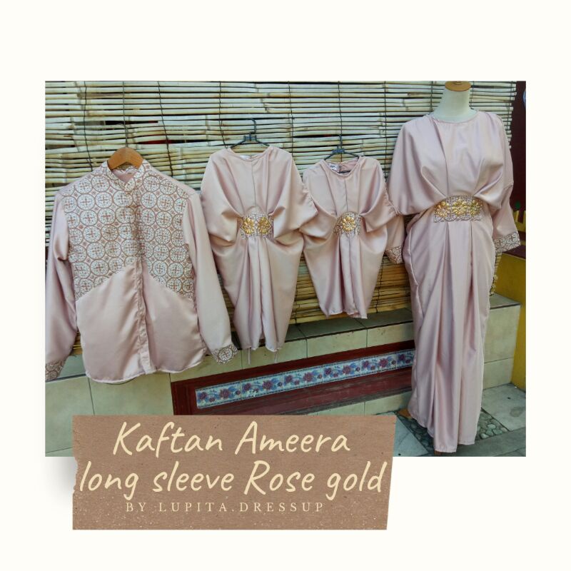 Couple kaftan AMEERA dan koko RAFA rose gold & pink
