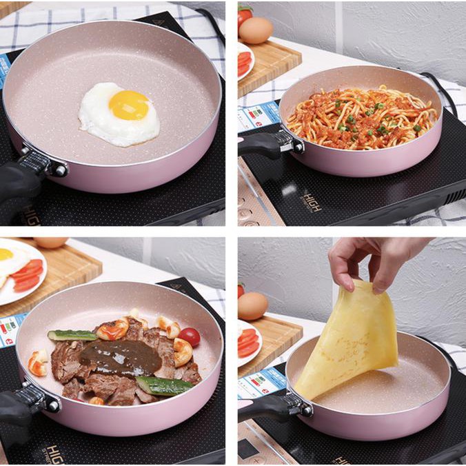 New Wajan Penggorengan Lapisan Keramik Anti Lengket | Panci Teflon .