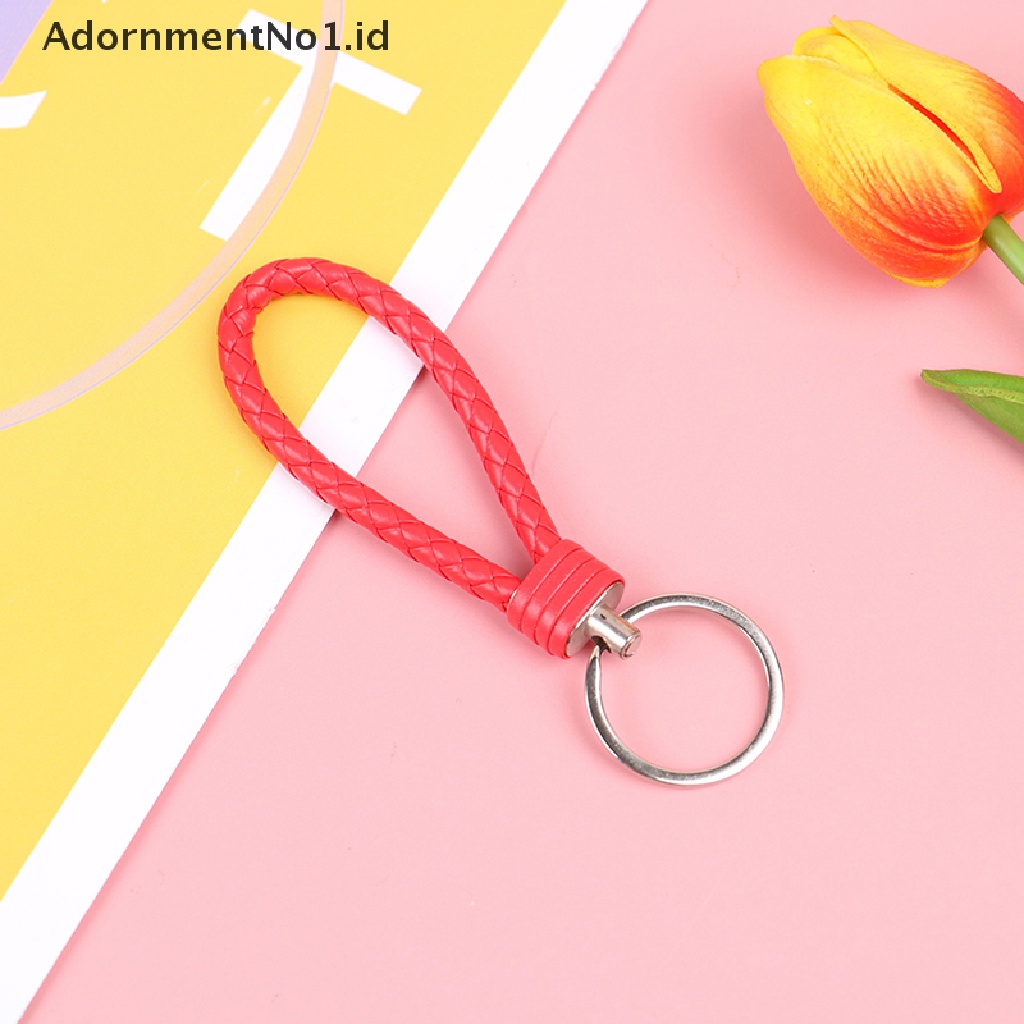 (AdornmentNo1) 1pc Gantungan Kunci Mobil / Tas Tali lanyard Bahan Kulit Untuk Pria